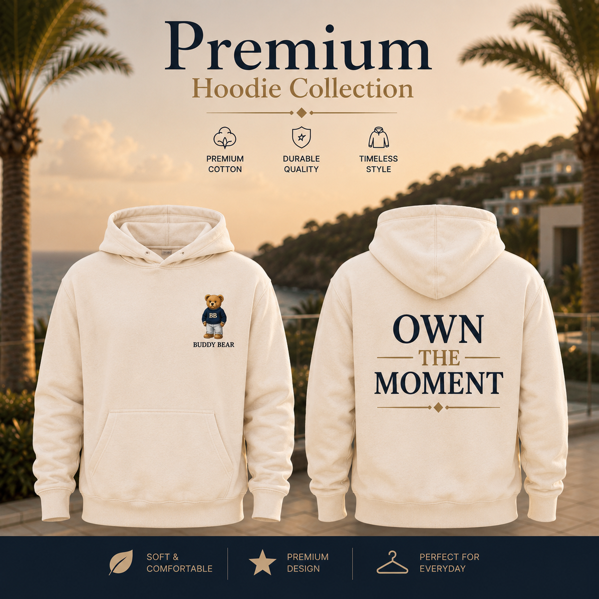 Buddy Bear® Own The Moment Premium Embroidered Hoodie