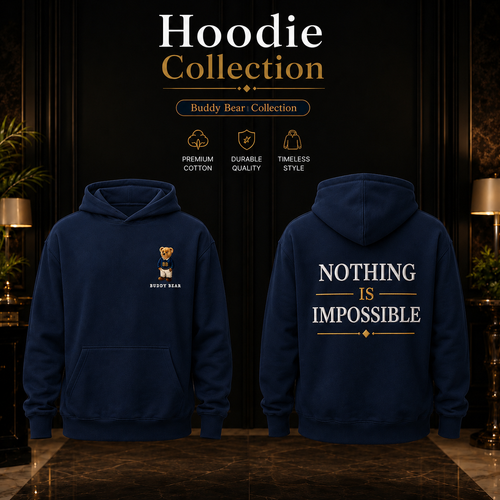 Buddy Bear® Nothing Is Impossible Premium Embroidered Hoodie